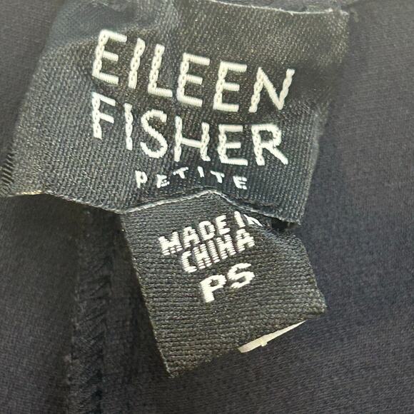 Eileen Fisher Petite system navy-black silk georgette crepe pants size S - Picture 2 of 6